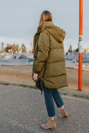 The Kae Puffer Coat - Olive