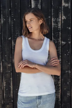 The Merino Rib Singlet - Natural