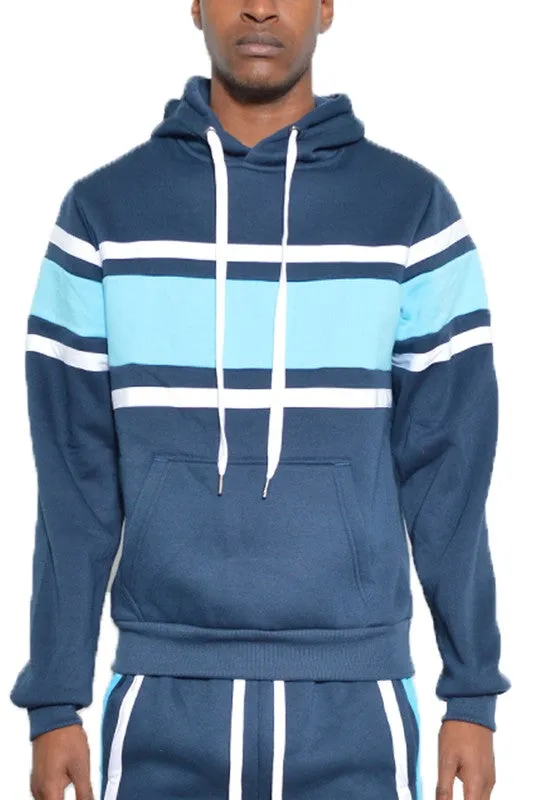 Three Stripe Pullover Hoodie in multiple colors