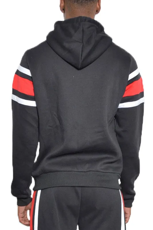 Three Stripe Pullover Hoodie in multiple colors