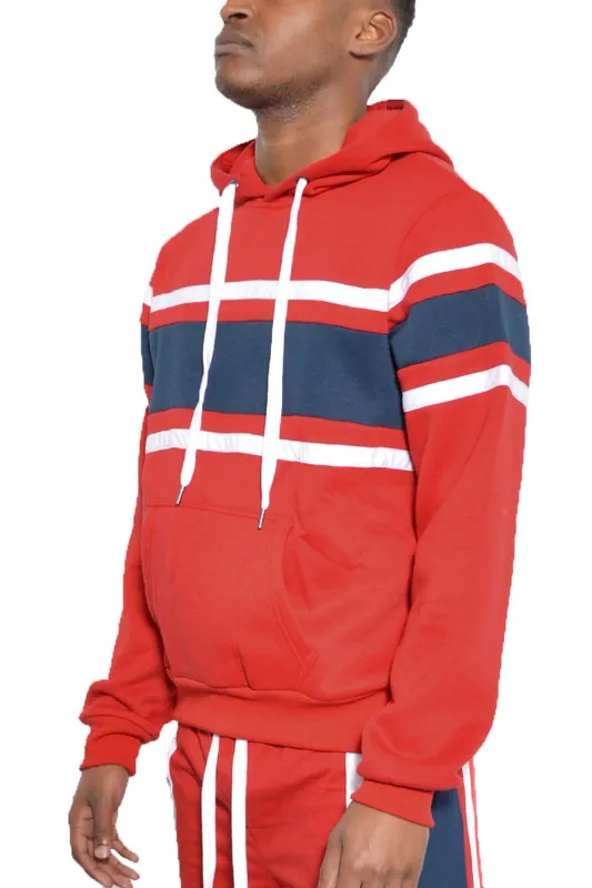 Three Stripe Pullover Hoodie in multiple colors