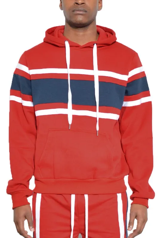 Three Stripe Pullover Hoodie in multiple colors