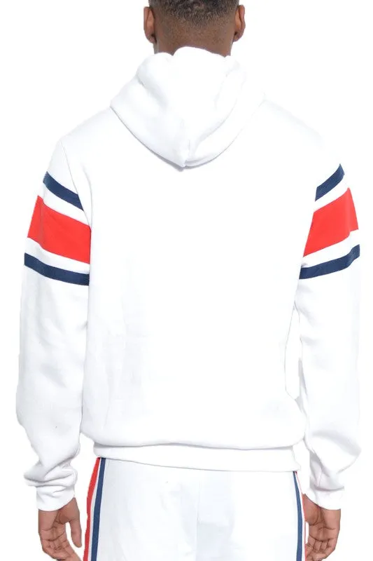 Three Stripe Pullover Hoodie in multiple colors