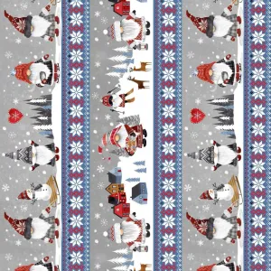 Timeless Treasures- CD2886 Winter Nordic Gnomes 11" Stripe