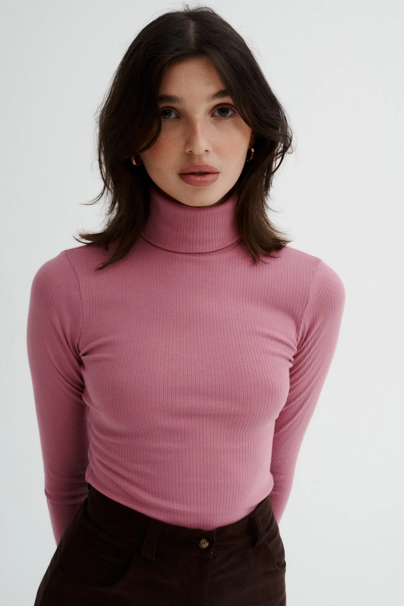 Turtleneck in organic cotton / 15 / 02 / aurora pink