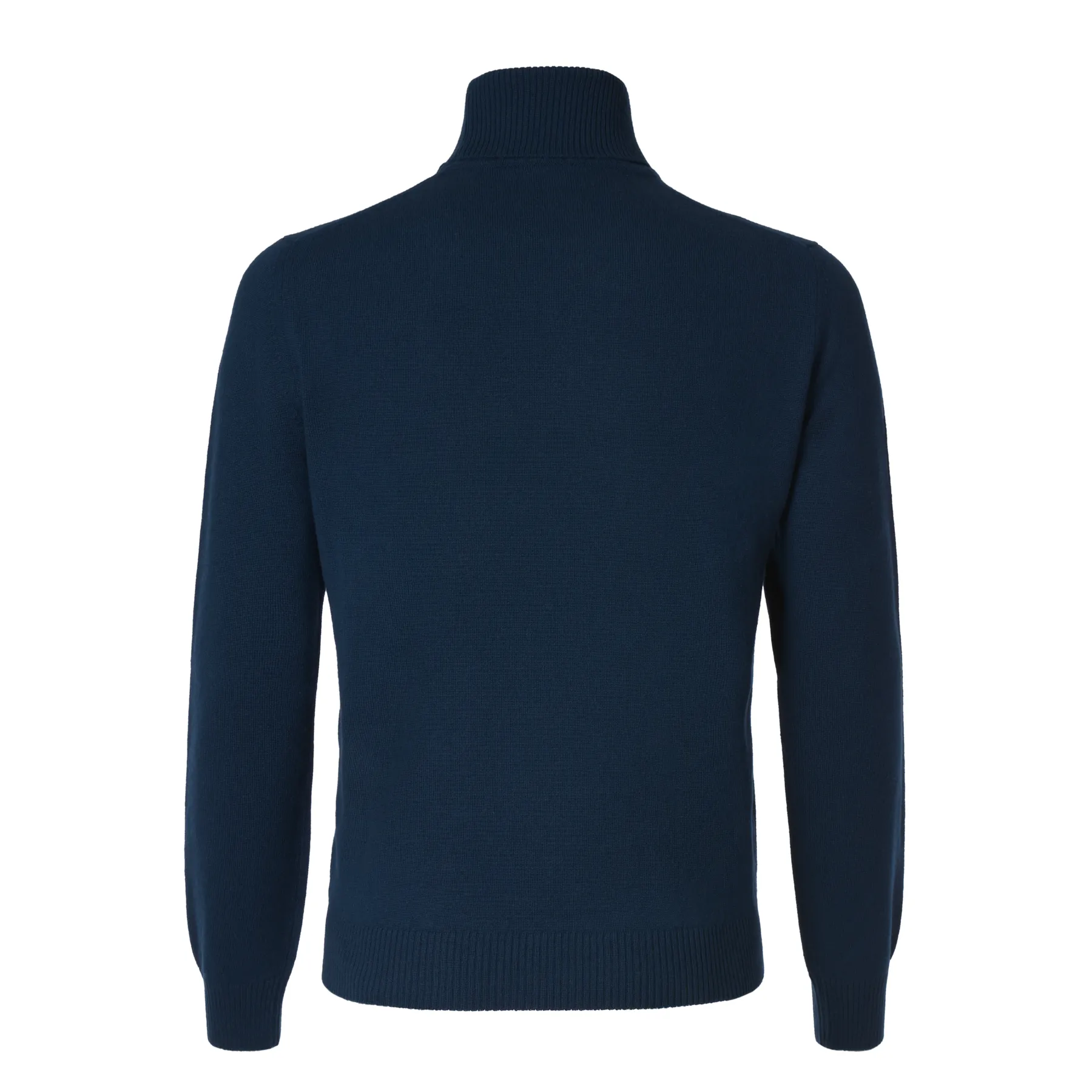 Turtleneck Virgin Wool and Cashmere-Blend Sweater in Navy Blue