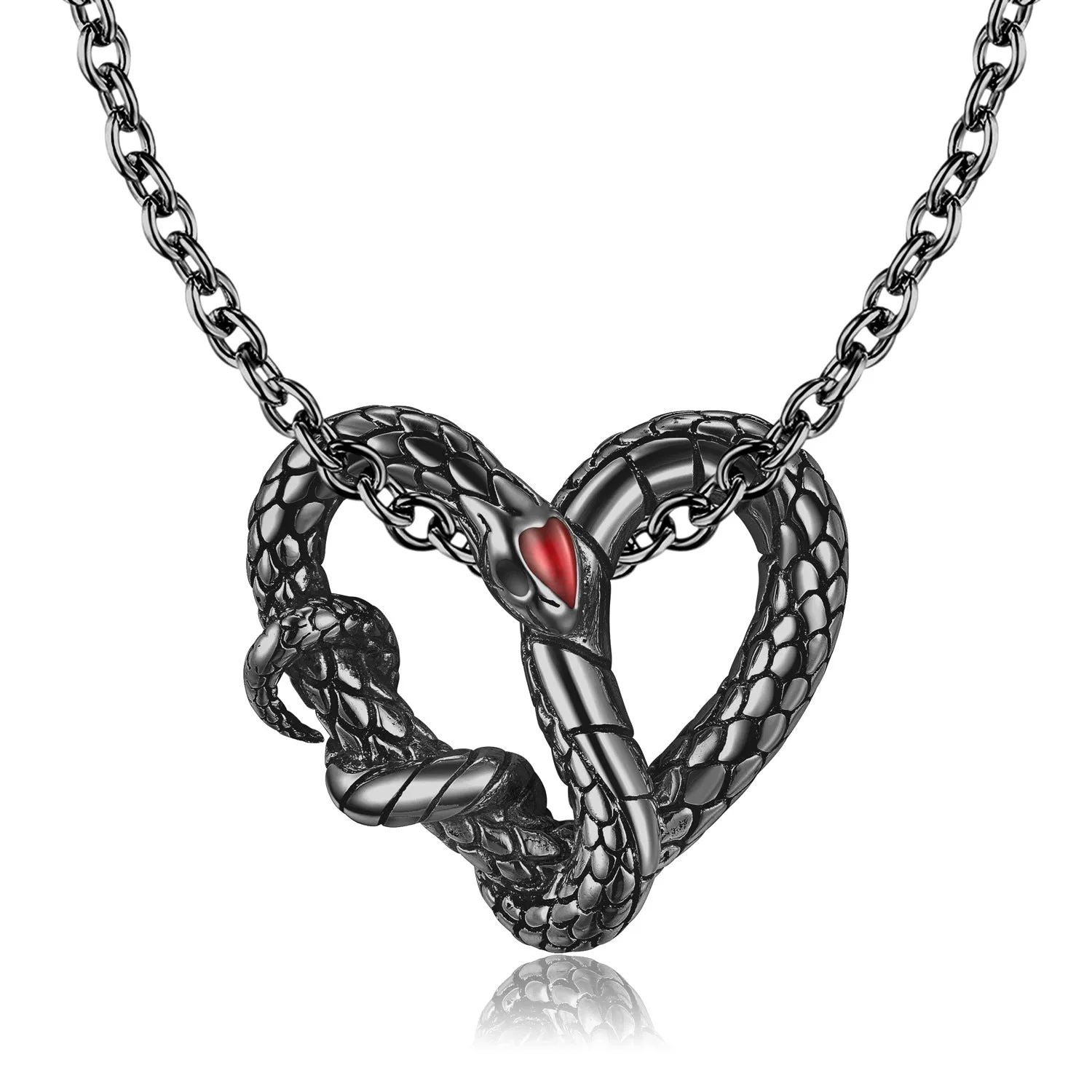 Uniquent Fashion Heart Snakeaasteela Necklace