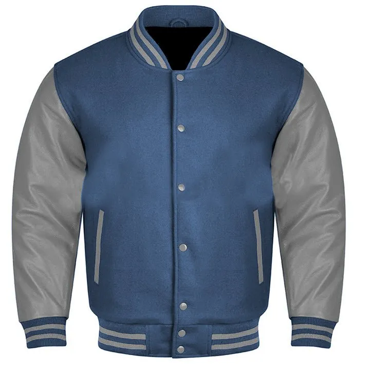 Varsity Jacket - Navy Blue Gray