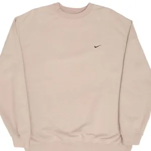 VINTAGE NIKE CLASSIC SWOOSH BEIGE SWEATSHIRT 2000S SIZE 2XL