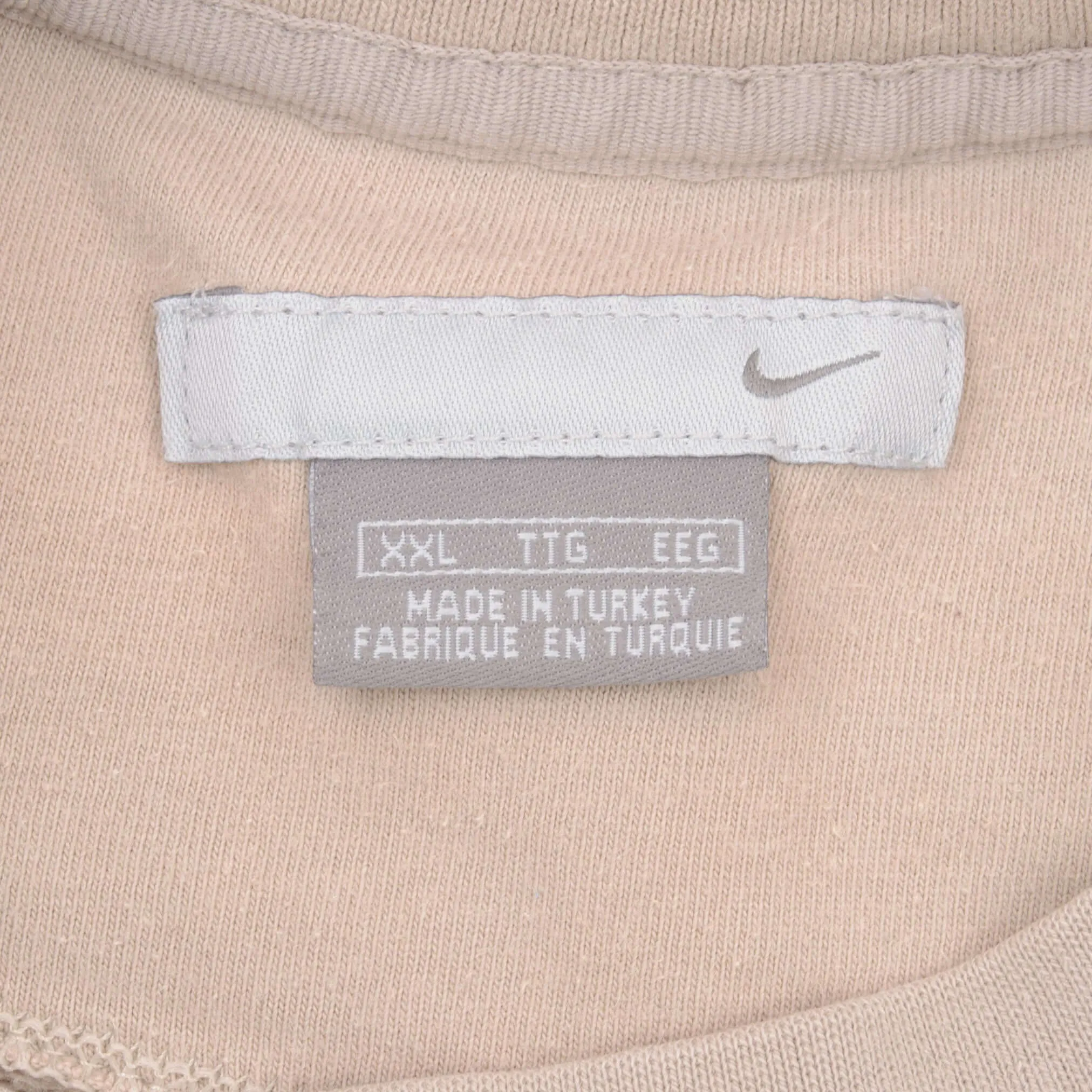 VINTAGE NIKE CLASSIC SWOOSH BEIGE SWEATSHIRT 2000S SIZE 2XL