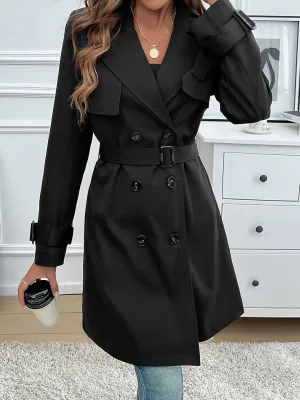 Women’s Classic Oversized Black Trench Coat | Ideal for Autumn/Winter