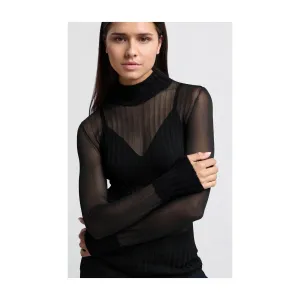 YAYA 000405-411 Transparent Turtleneck Top