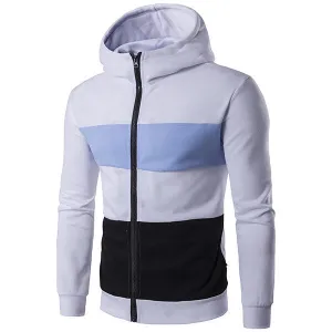 Zip Up Hit Color Hoodies